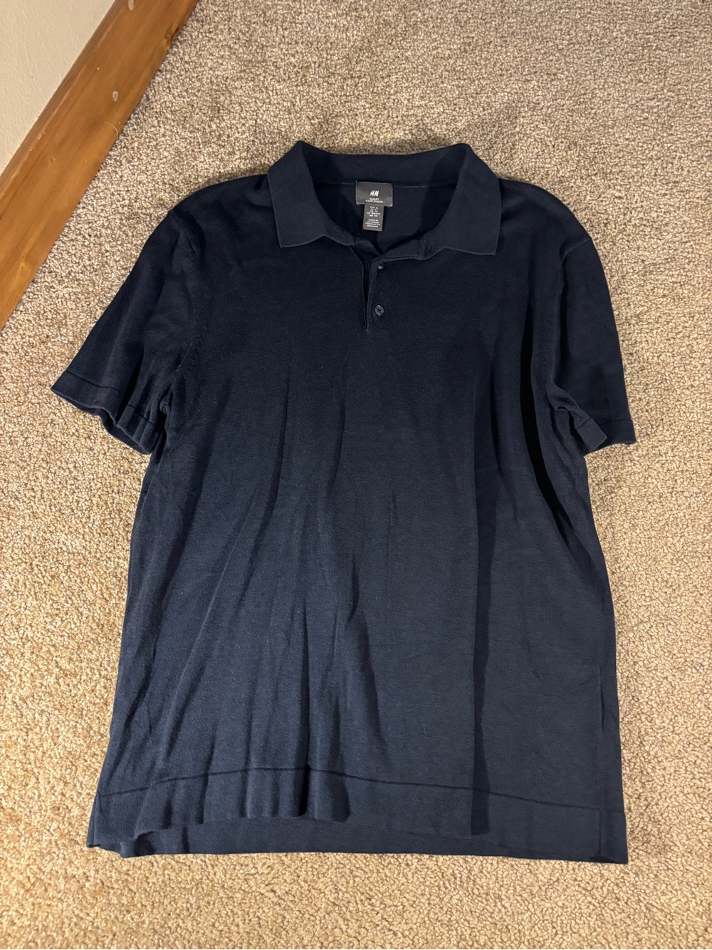 H&M Men’s Dark Navy Short-Sleeve Polo
